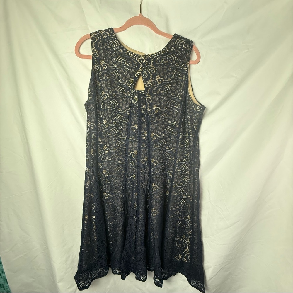 Danny & Nicole Navy Lace Backless Dress